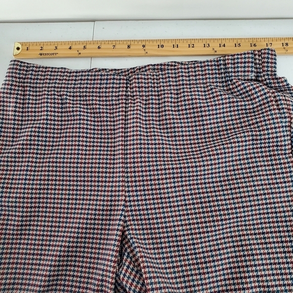 J. Jill Houndstooth Pull-on Pants Size 16 Cuffed Hem Stretch Pockets Office NEW - Picture 6 of 13